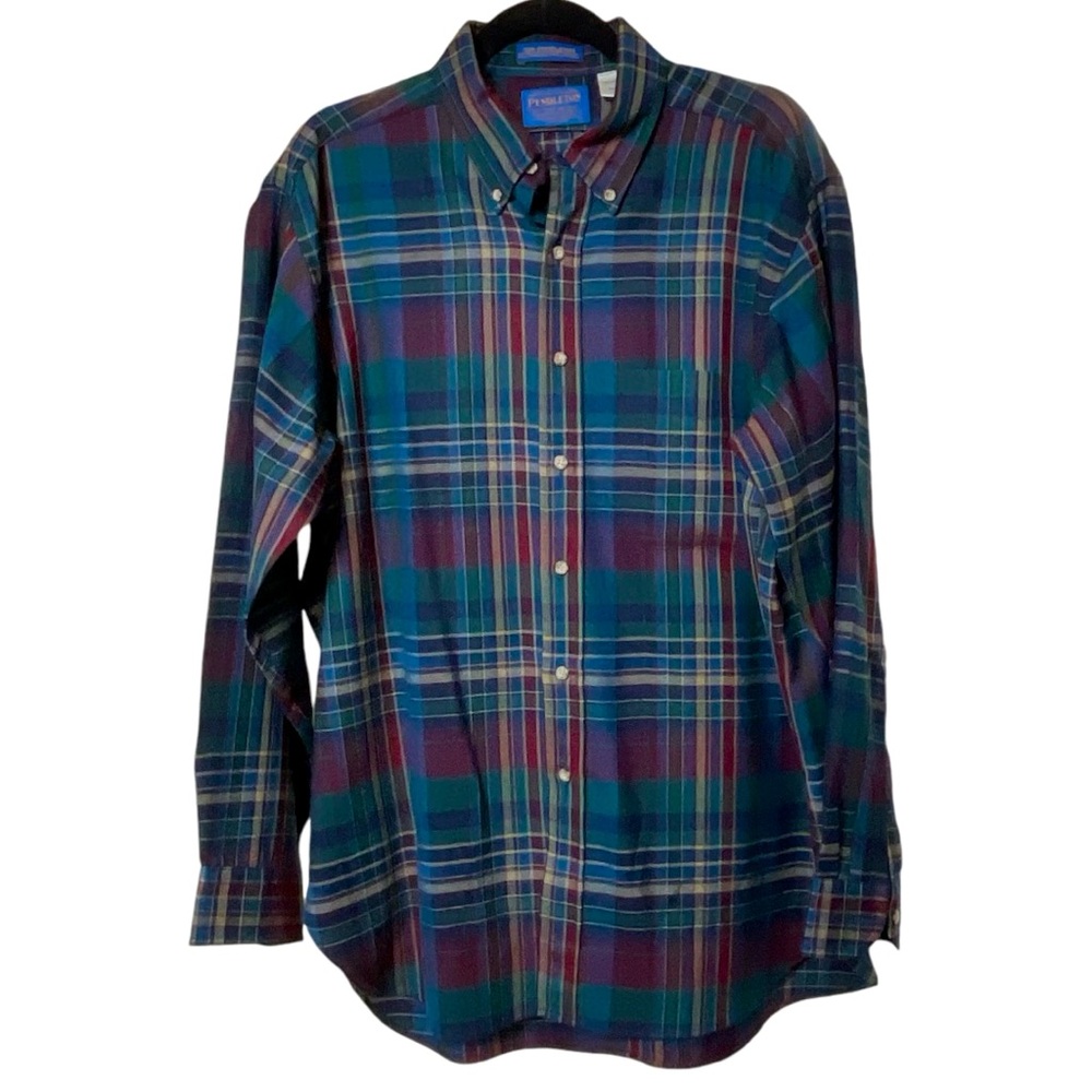Mens Pendleton Wool Button Down Plaid Shirt